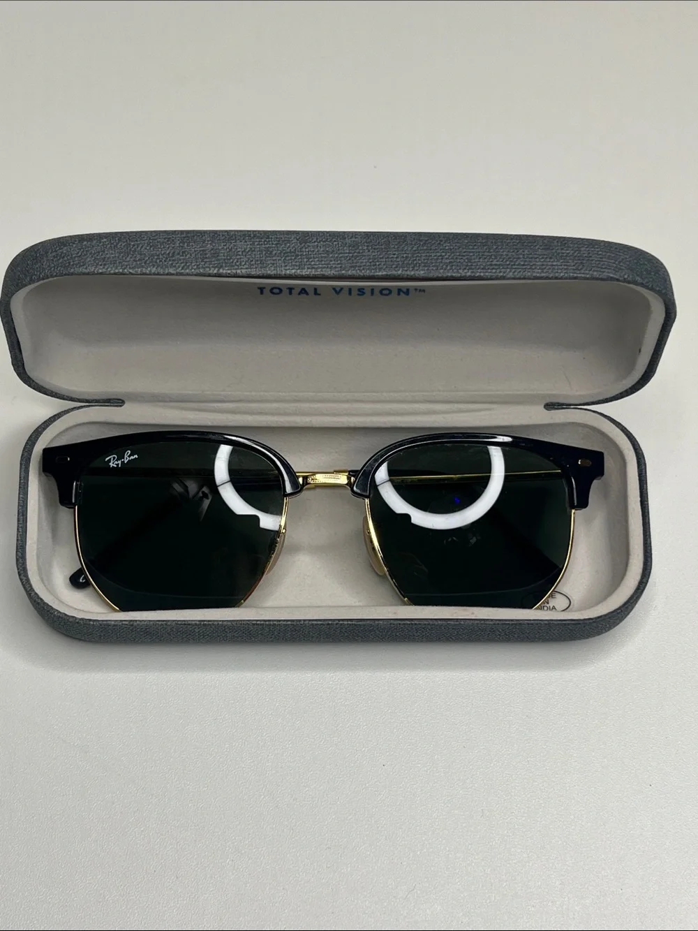 Ray-Ban Clubmaster Sunglasses - Black & Gold with Dark Green Lenses